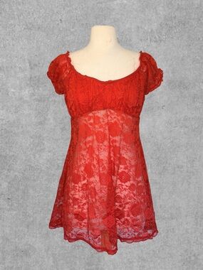 Urban Outfitters Lace Slip Dress – Size Large | Sheer Layering Moment